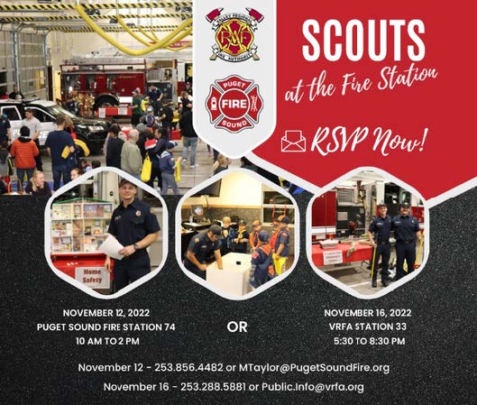 A graphic advertising the VRFA 2022 Scouts night