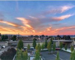 Sunrise from the top of the Auburn Transit Center sunrise, auburn wa, city of auburn, transit center