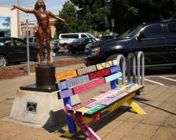 Downtown Auburn Artwork Installation unique bench, art sculpture, auburn wa, city of auburn